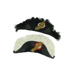 Two British Military Officer's Bicorn Hats, one with white plumes, the other with black plumes,