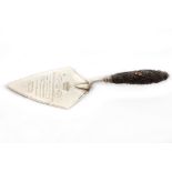 A very rare Irish silver crested Presentation Trowel, by J. Smyth Dublin 1852, "Presented to the