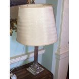 A very heavy and fine quality silver plated Lamp, modelled as a Corinthian column with cutglass