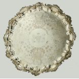 A very impressive pair of large early Sheffield silver plated Salvers, with the family armorials,