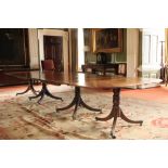 A magnificent Georgian period mahogany Dining Table, on two quadruple centre pods, and two outer