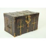 A rare late 17th Century / early 18th Century Coffee - Fort (Strong Box), with elaborate brass strap