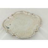 A rare Irish George II silver Salver, of square serpentine form by John Hamilton, Dublin 1726 /