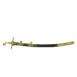 A very fine 19th Century Mameluke cross hilted Sabre,ÿthe ivory grip with leaf cast brass quillion