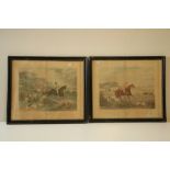 After F.C. Turner & Others  A set of three coloured Hunting Prints, "The Fox Chase" [Plates 1,2,&