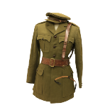 Two green Khaki British Army Uniforms, by Peal & Co., London, early to mid - 20th Century; three
