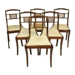 A good set of 6 Regency periodÿinlaid mahoganyÿBerg‚reÿSide Chairs,ÿeach with rope and bead