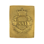 A gilt brass Officer's Belt Badge, for the 79th Queen's Own Cameron Highlanders, 4" x 3" (10cms x