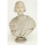 A very good 19th Century plaster Bust of Lady Charlotte FitzGerald, wife of Augustus Frederick