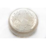 A rare Irish silver and silver gilt Freedom Box, of circular form with removable convex cover,