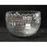 A large fine quality 18th Century Irish, possibly Waterford, cutglass Bowl, of circular form with