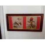 A collection of coloured 19th Century and other Military caricatureÿPrints, framed in sets of 4,