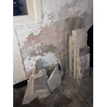 A large quantity of miscellaneous marble stone and slate Fireplace Sections, probably three