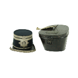 A WW1 British Army Officer's Shako peak Hat, of Rt. Hon. Earl of Howth, 4th Hussars, in lacquered