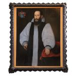 Early 17th Century Netherlandish School George Montgomery Bishop of Meath oils on panelÿ 1611, 45" x