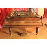 A fine quality 19th Century Boudoir Piano, the main body profusely inlaid and decorated in the Adams