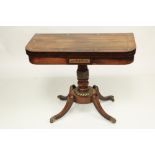 A fine Regency periodÿbrass inlaidÿrosewood fold-over Card Table, attributed to George Oakley, the