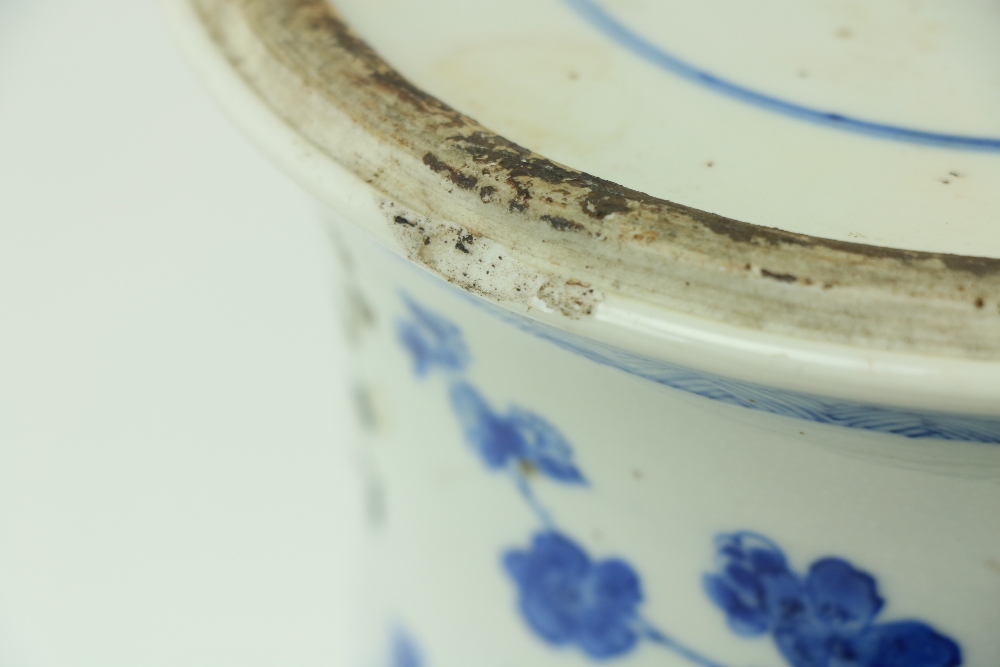 A large important Kangxi period blue and white Gu Vase, 18th Century, decorated with birds and - Image 3 of 21