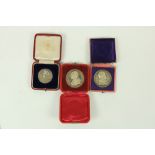 Two cased silver Papal Medals, Pope Leo XIII, Pius IX, National Eistedd Association Medal with