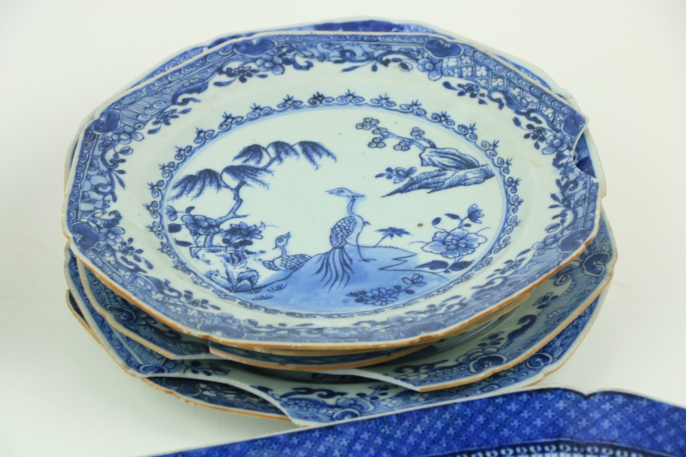 A large blue and white Platter, of rectangular form, decorated with river landscape and pagodas, - Image 2 of 4