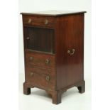 A good 19th Century ebony strung mahoganyÿBedside Commode and Pot Cupboard,ÿwith hinged square top