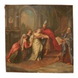19th Century Continental Schoolÿ "Esther fainting before King Ahasuerus," O.O.C., approx. 51 1/2" (