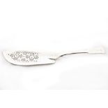 An Irish William IV silver crested Fish Slice, by P. Weeks, Dublin 1834, with pierced and shaped