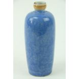 A very fine early 19th Century Chinese sky blue Bottle Vase, incised decoration with flowers, Caf‚