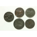 Five - 19th Century bronze Portrait Medallions after the 15th Century, including Isotta degli atti