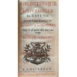 Le Clere (Jean)ÿBibliotheque Universelle, [Year 1686 - 1693] In 26 vols. 20mo Amsterdam 1702 -