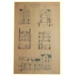 Sir Edward L. Lutyens 1869 - 1944 Howth Castle Plans: A Series of 10 Prototype Architect Drawings
