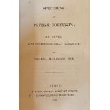 Dyce (Rev. Alex.)ÿSpecimens of British Poetesses, sm. 8vo L. 1825. Full tan calf, triple fillet