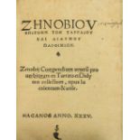 Zenobius: Zenobiou epitome ton tarraiou kai didumou paroimion - Zenobii compendium ueterum