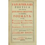 Rare First Editionÿ Hogg (William)ÿÿParaphrasis Poetica in Tria Johannis Miltoni, Viri Clarissimi,