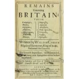 Camden (Wm.)ÿRemains Concerning Britain, Ed. by John Philpot, 8vo Lond. 1674. Engd. port. frontis,