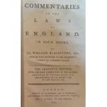 Blackstone (Sir Wm.)ÿCommentaries on the Laws of England, 4 vols. lg. 8vo L. 1791. Eleventh Edn.,
