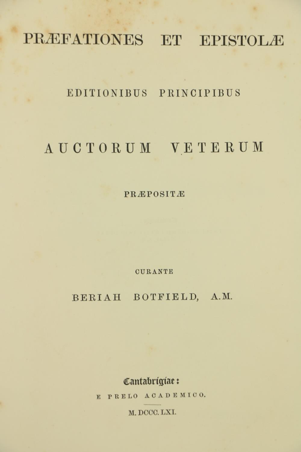 With A.L.s. from the Authorÿ Bibliography: Botfield (Beriah)ÿPrefaces to the First Editions of the