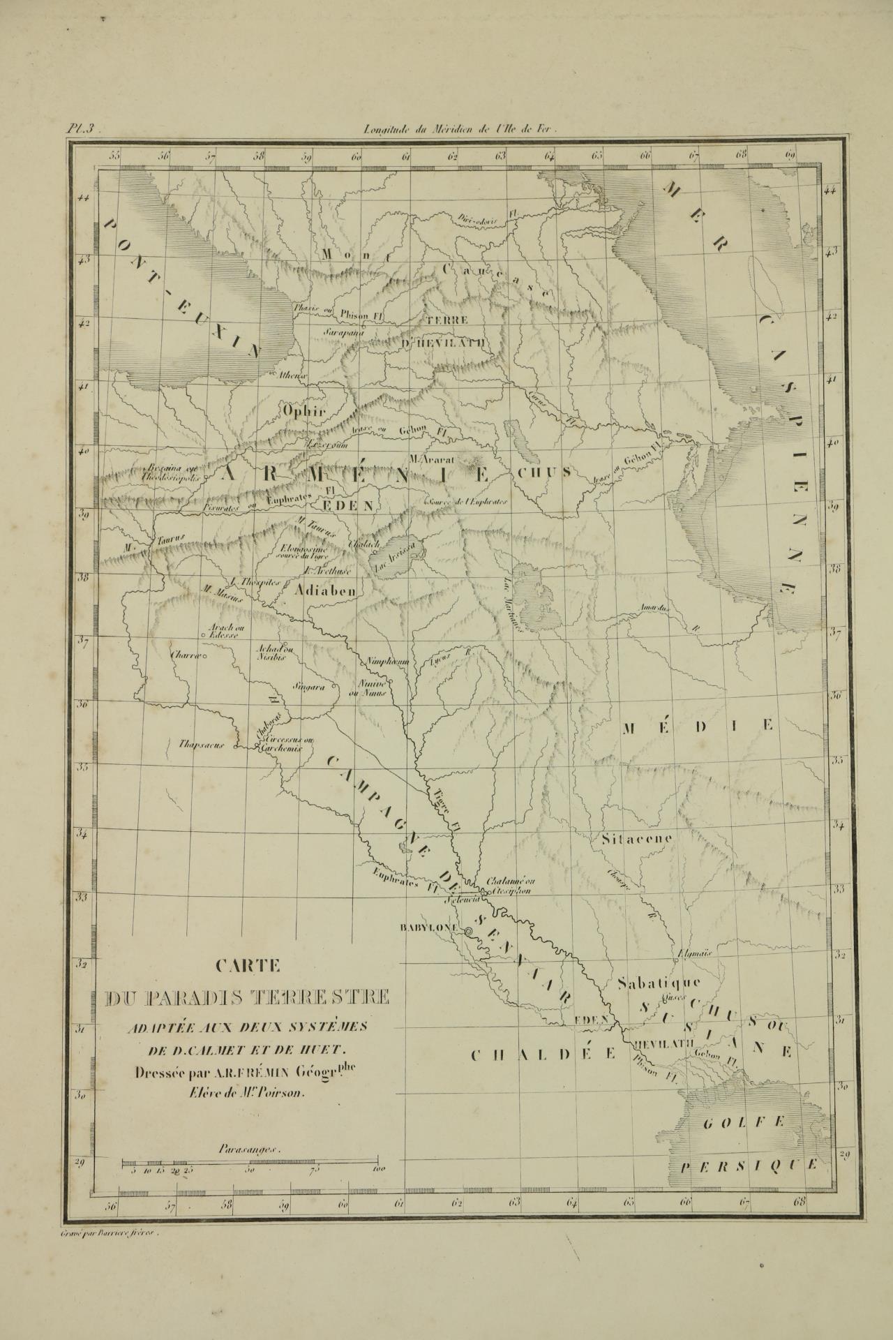 Atlas: -ÿAtlas Geographique et iconographique de Cours Complet D'Ecriture Sainte, Lg. atlas folio - Image 2 of 3