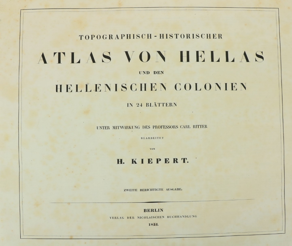 Atlas:  Kiepert (H.) Topographisch - Historischer Atlas von Hellas und den Hellenischen Colonien,