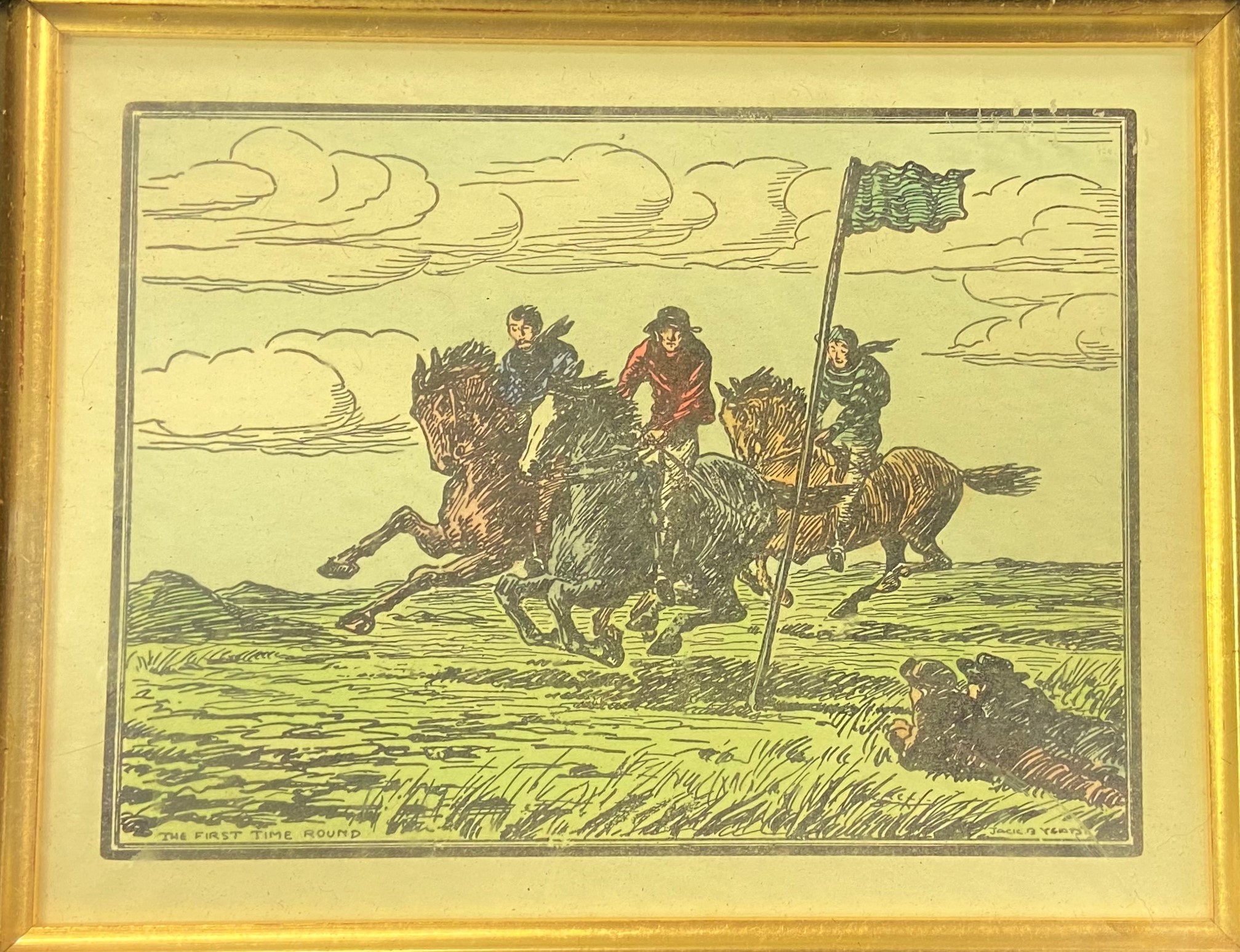 Cuala Press:  Yeats (Jack B.) The First Time Round, hand coloured print, No. 33 of the Cuala Series,