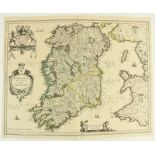 Map: Ireland: Jansonium (Joannem) Hibernia Regnum Vulgo Ireland, Amsterdam, c. 1610, contemp. hd.