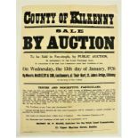 Auction Posters:  [Co. Kilkenny] - Auction of Superior Grass Farm with slated Residence and Out
