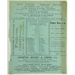 Co. Dublin:   Dalkey Peoples Concerts, lg. single sheet, printed both sides & folded, c. 1907,