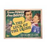 Cinema Poster:  "The Luck of the Irish," starring Tyrone Power, Anne Baxter and others, directed