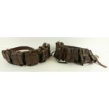 Militaria:  A War of Independence period double Bandolier, with ten pouches, steel and brass mounts,