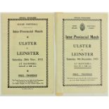 Rugby:  I.R.F.U., Inter-Provincial, Official Programmes for Matches: * Ulster v. Leinster, 28