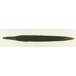 Militaria:  An early forged metal Short Sword, with spear type handle, concave base and base