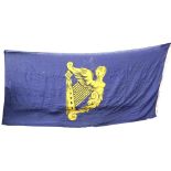 'Maid of Erin' Flag. A large and impressive blue linen Flag, approx. 10' x 5' (4 meters x 2 meters),