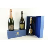 Champagne:  Moet et Chandon Champagne Cuvee Dom Perignon 1992 Vintage; Jean Vesselle Brut; Comtes de