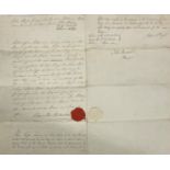 Captured by a Spanish Privateer Naval Interest:  Public Instrument of Protest, dated 29 November